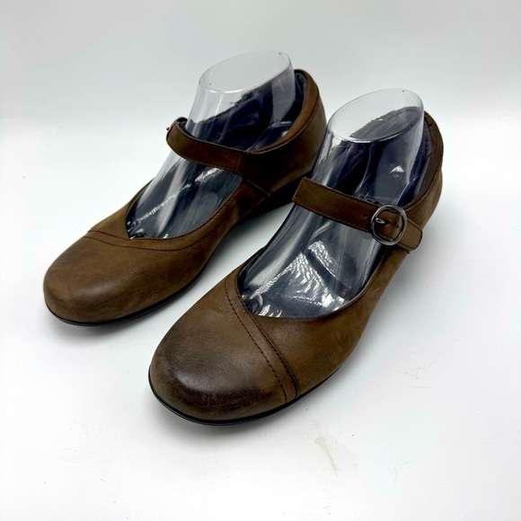 Dansko Fawna Mary Jane Clog Shoe Women’s 39  US 8.5/9 Brown Leather Heel - Picture 1 of 8